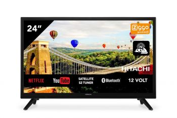 Hitachi 24HE2202 24 inch 61cm Smart AndroidTV Wifi Bluetooth HD LED DVB-S2/C/T2 - 12V en 220V - Chromecast ingebouwd
