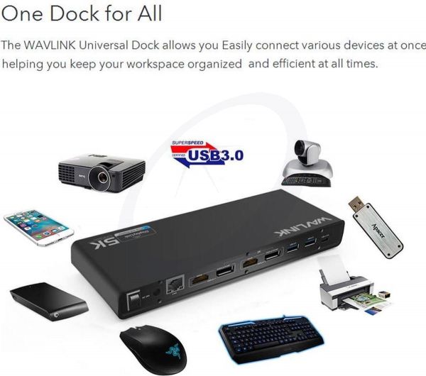 分配器・切替器 Wavlink USB-C Universal Docking Station Amazon | WAVLINK USB Cユニバーサル・ドッキングステーション