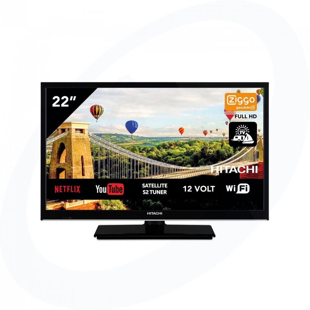 Hitachi 22HE4202 Smart Wifi 22 inch 56cm Full HD LED TV DVB-S2/C/T2 - 12V en 220V 