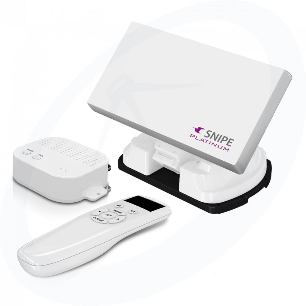 Selfsat SNIPE Platinum Twin volautomatische schotel antenne met BT-afstandsbediening en iOS / Android-bediening